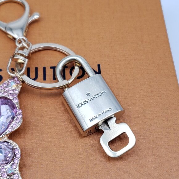 Authentic Louis Vuitton Gold Lock & Box w/ Unbranded Butterfly Bagcharm - Picture 6 of 9